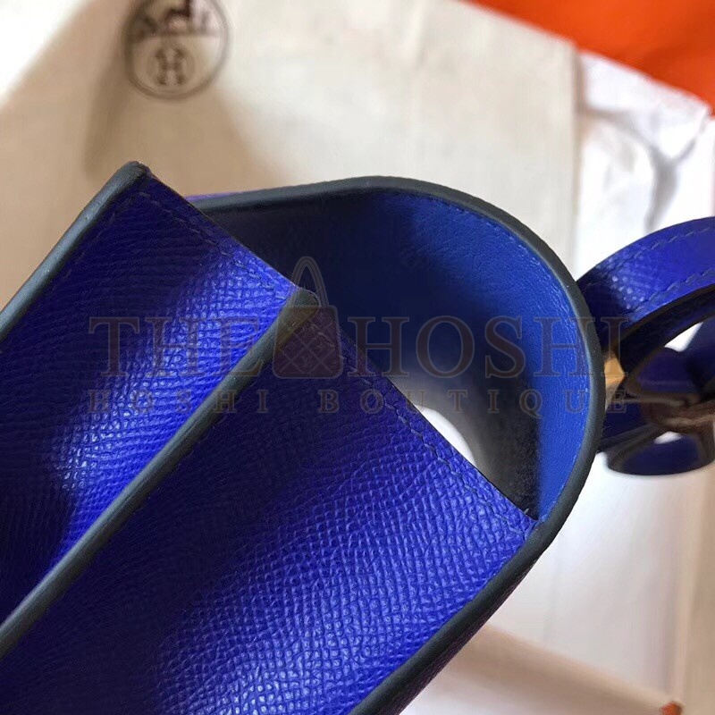 H**me5 Mini Constance 18cm Epsom Blue Electric Bag Master Quality