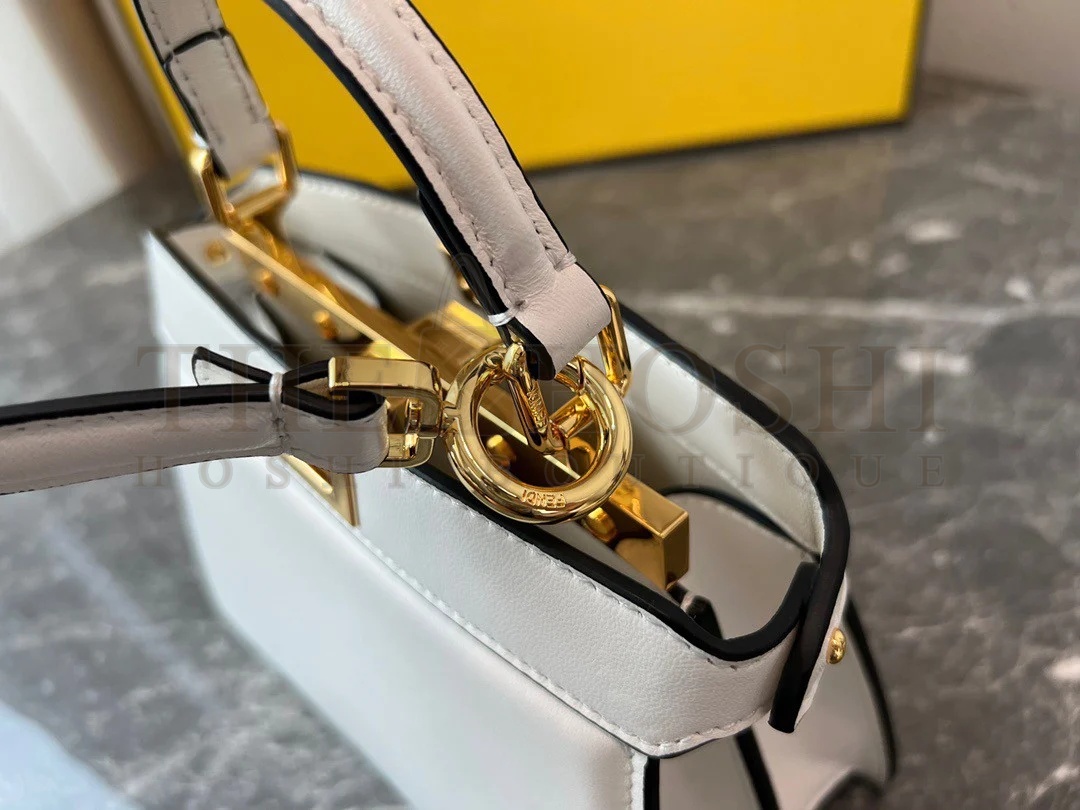 F**di Peekaboo ISeeU Petite Bag In White Nappa Leather Master Quality