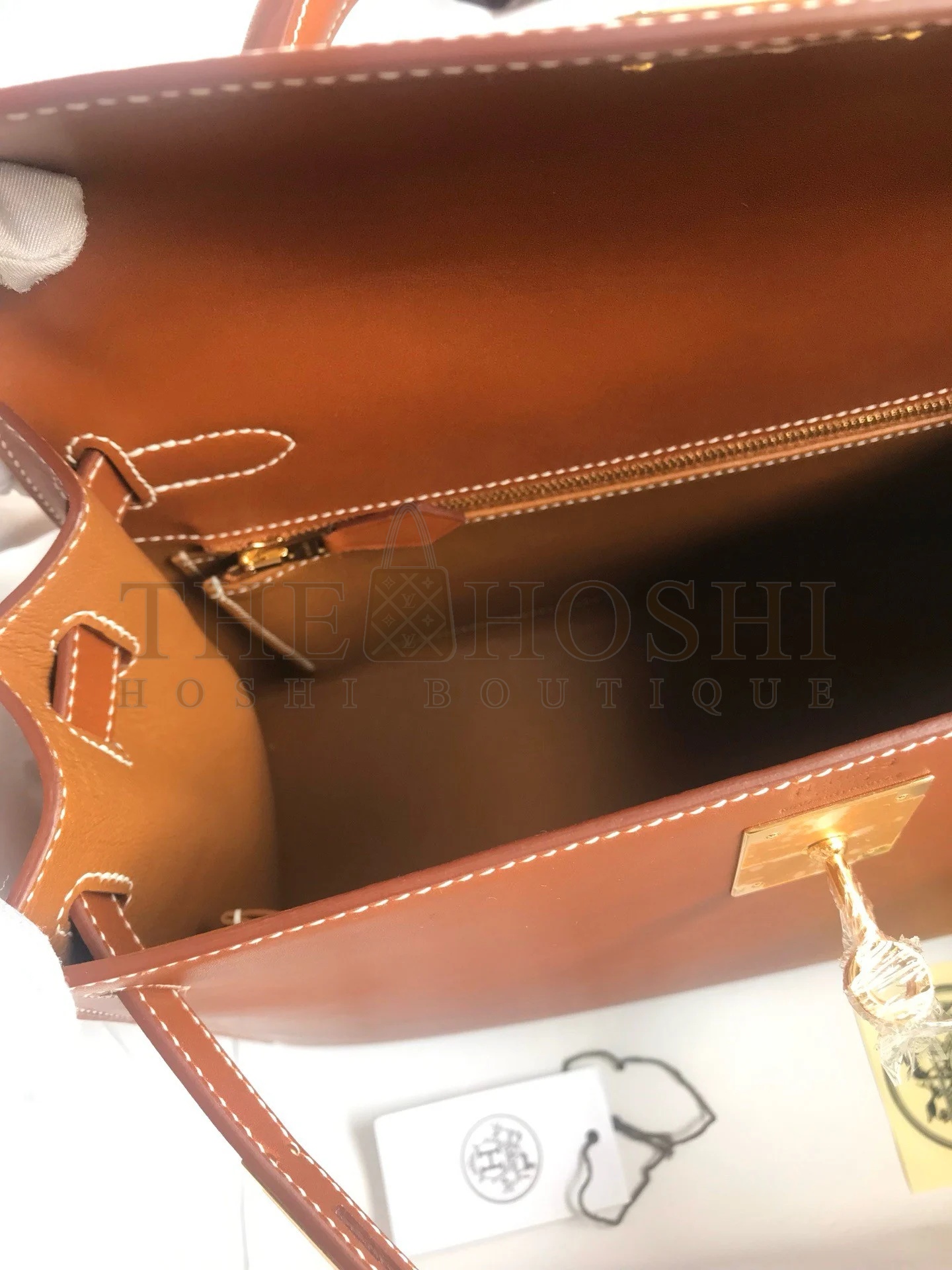 H**me5 Kelly Sellier 28 Handmade Bag In Gold Barenia Calfskin Master Quality