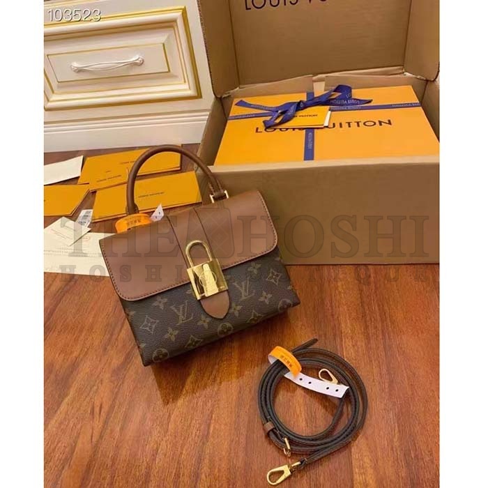 L0vis Vvtt0n LV Women Locky BB Bag Brown Monogram Coated Canvas Smooth Cowhide Master Quality