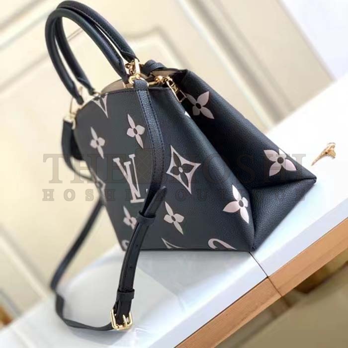 L0vis Vvtt0n LV Women Petit Palais Handbag Noir Beige Embossed Grained Cowhide Master Quality