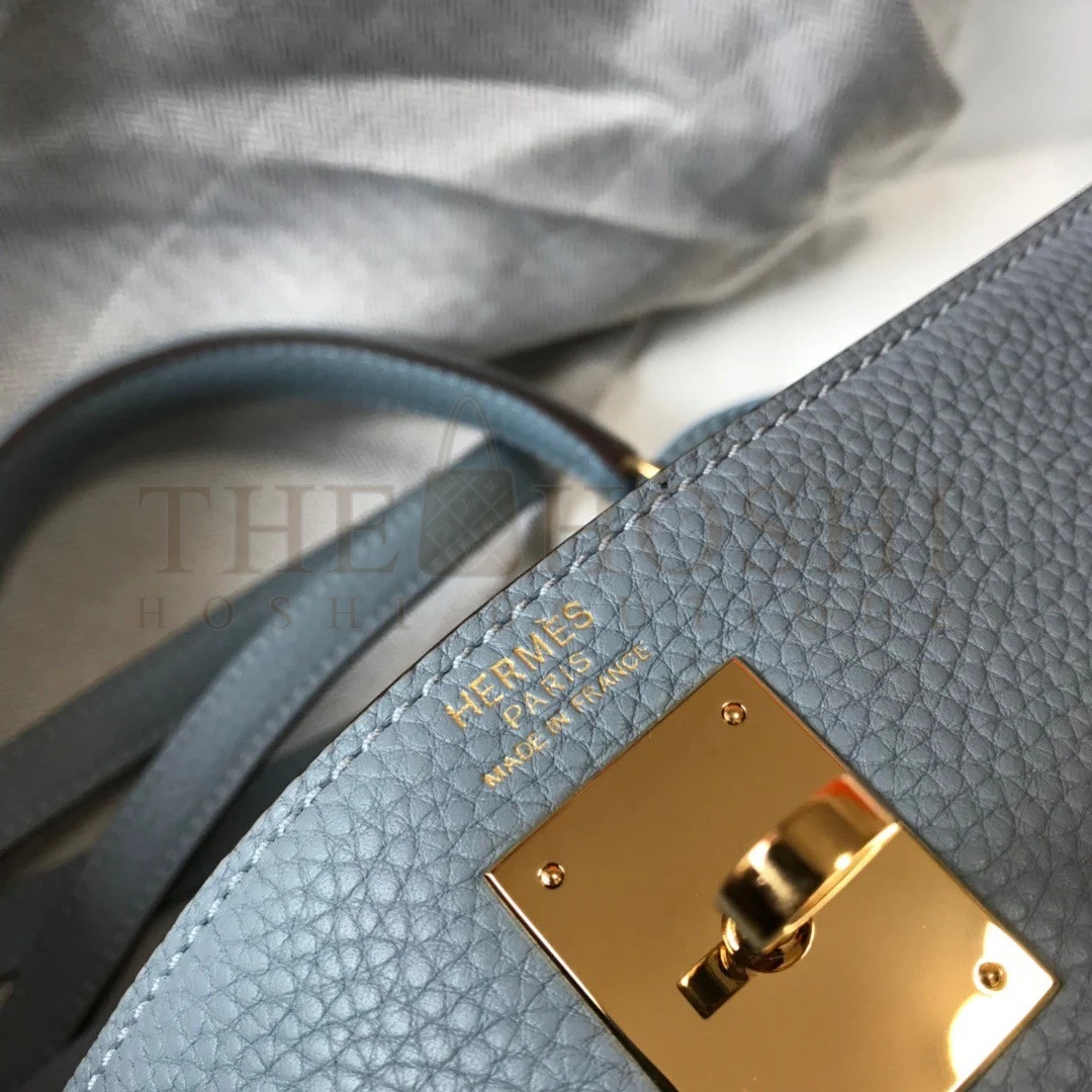 H**me5 Kelly 25cm Retourne Bag in Blue Lin Clemence Leather GHW Master Quality