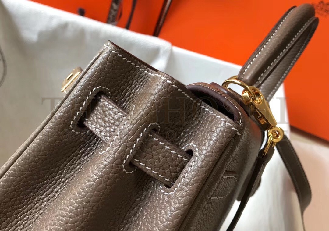 H**me5 Taupe Clemence Kelly 32cm Retourne Bag Master Quality