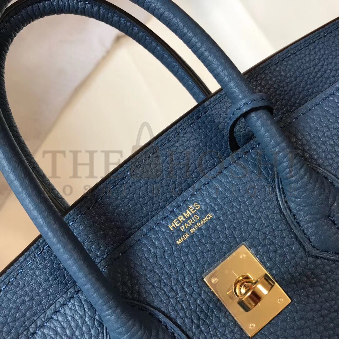 H**me5 Birkin 25cm Bag In Blue Agate Clemence Leather Master Quality