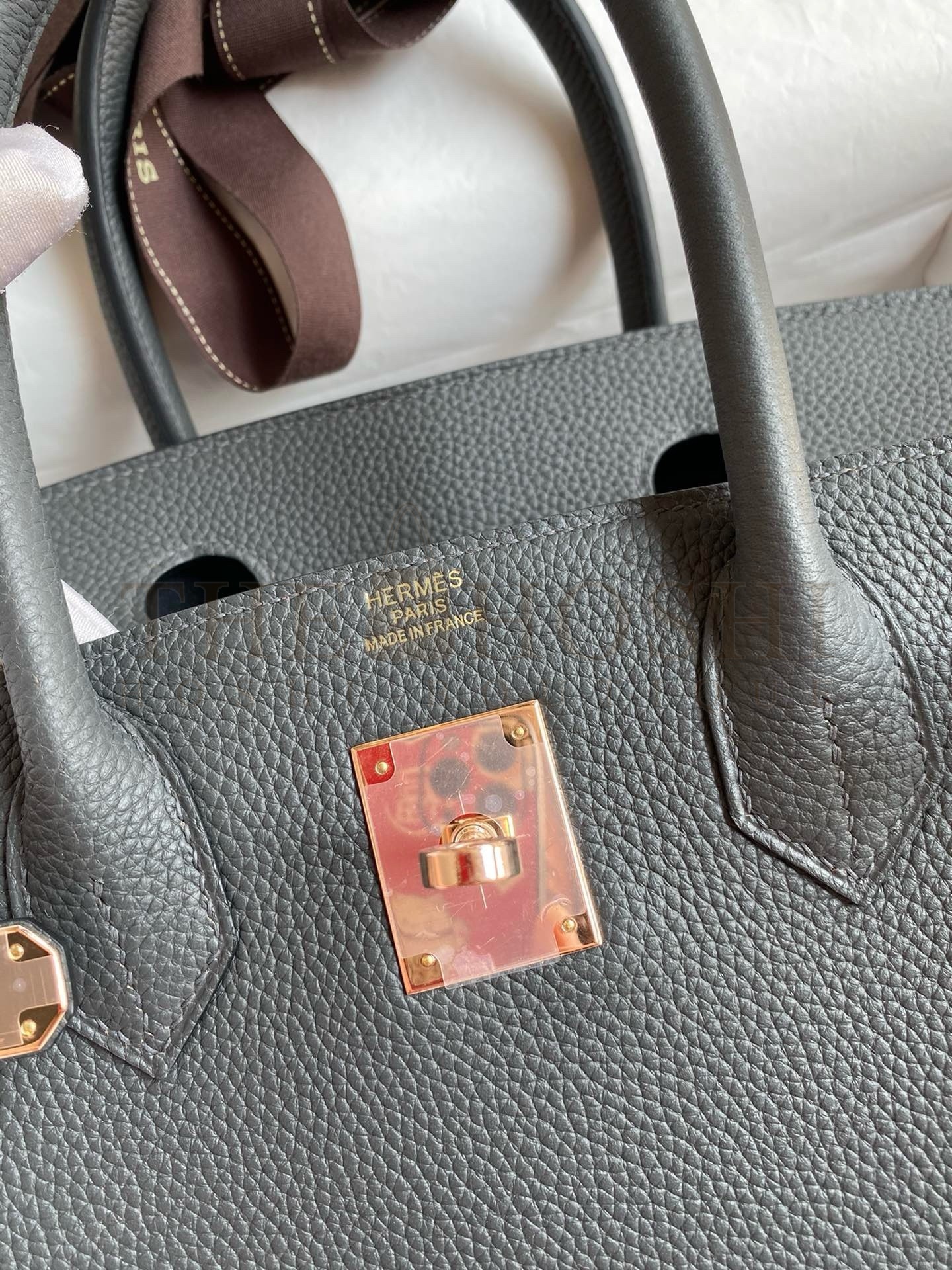 H**me5 Birkin 30 Retourne Handmade Bag In Ardoise Clemence Leather Master Quality