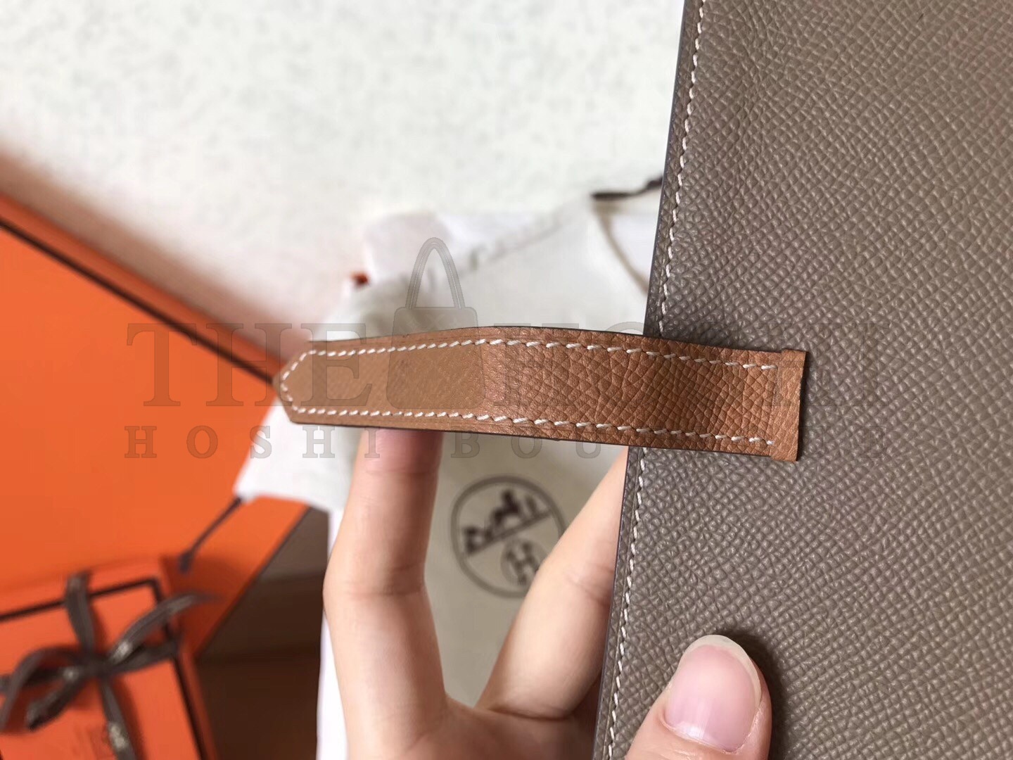H**me5 Bi-Color Epsom Bearn Wallet Taupe/Brown Master Quality