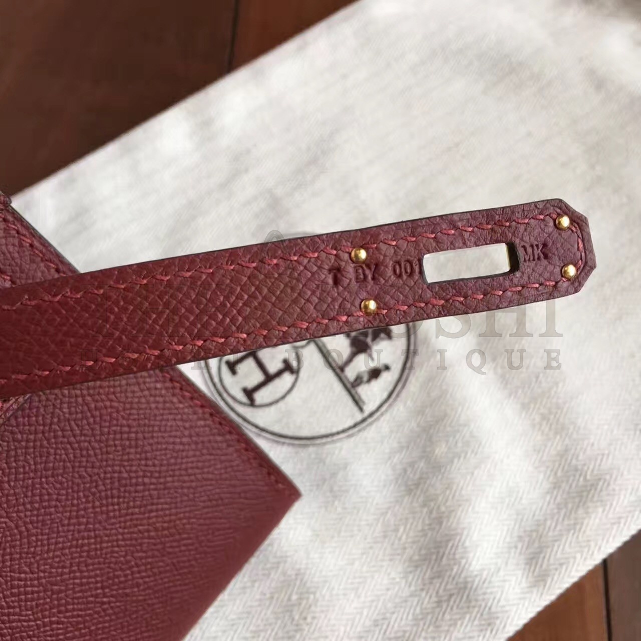 H**me5 Bordeaux Epsom Kelly Cut Handmade Bag Master Quality