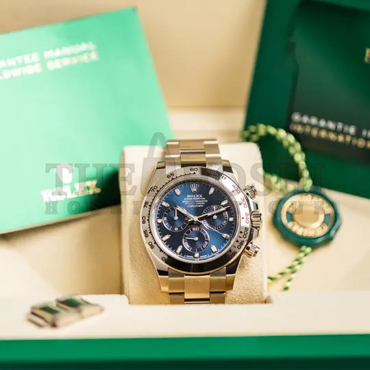 R01ex Cosmograph Daytona 116509 Blue Index Oyster White Gold Mens Watch Master Quality