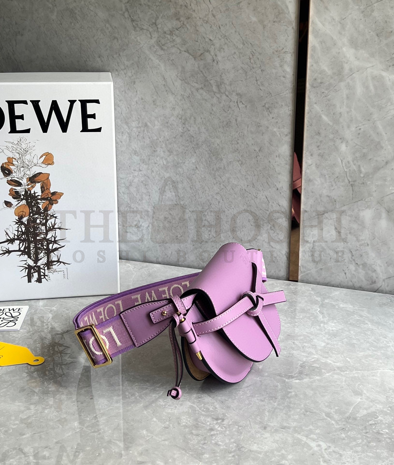 L0ew* Gate Dual Mini Bag in Guimauve Calfskin Master Quality