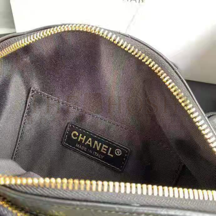 Ch**el CC Bumbag Waist Pack Pocket Aged Calfskin Leather-Black top 1:1 qualtiy Master Quality