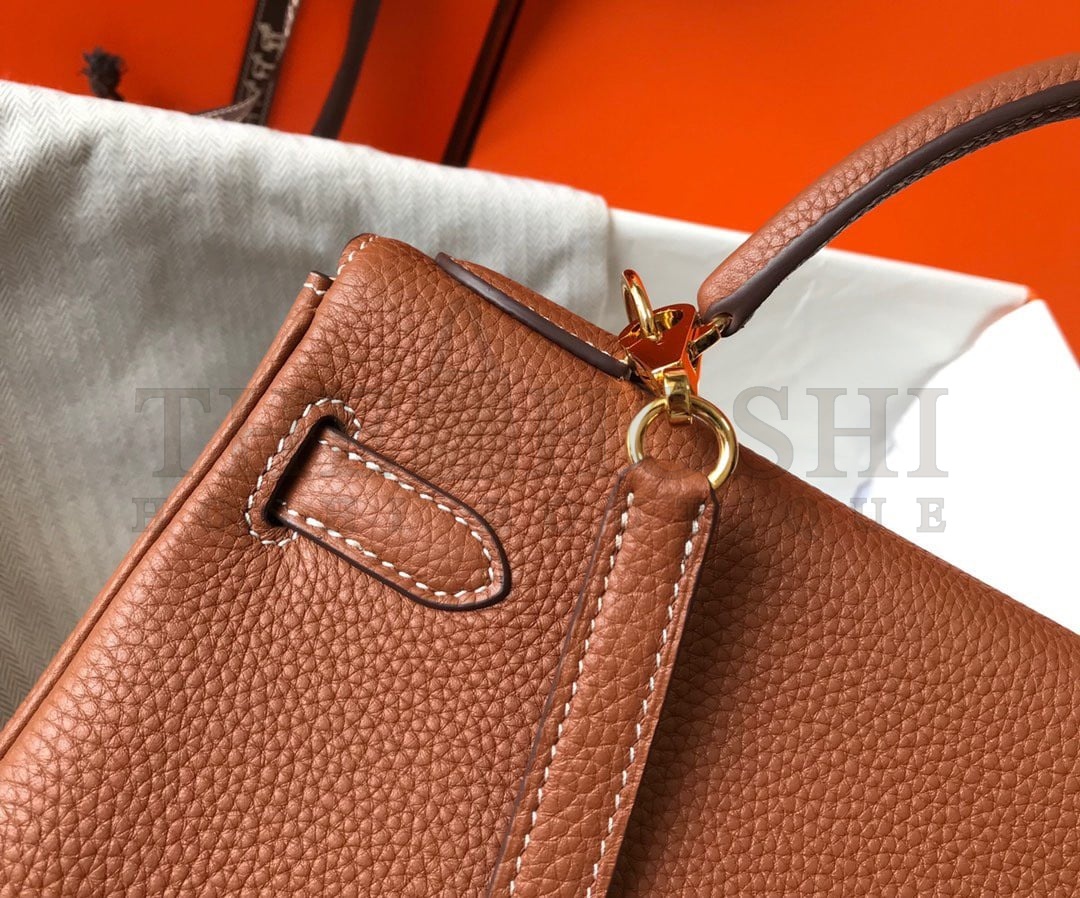 H**me5 Kelly 28cm Retourne Bag in Gold Clemence Leather GHW Master Quality