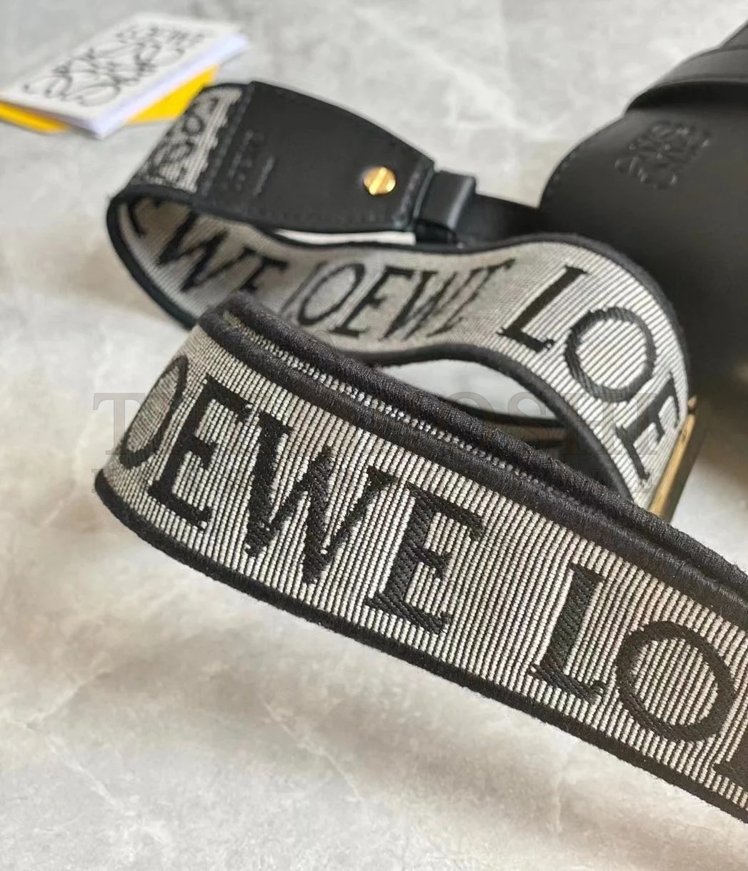 L0ew* Gate Dual Mini Bag In Black Calfskin Master Quality