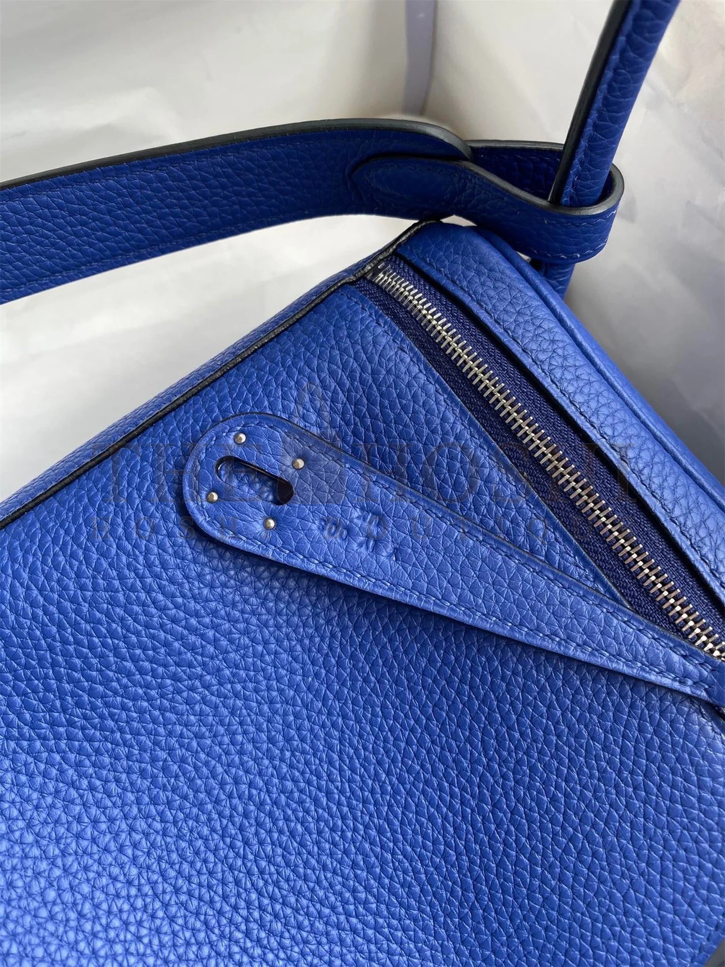 H**me5 Lindy 26 Handmade Bag In Blue Electric Clemence Leather Master Quality