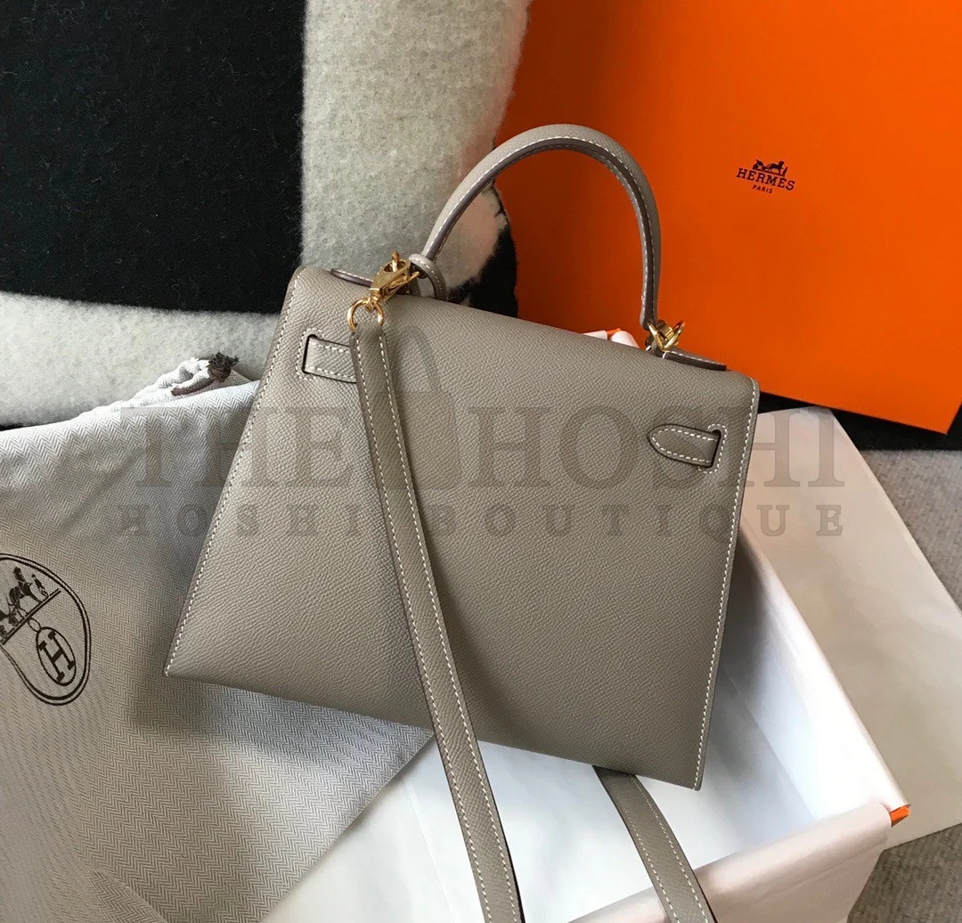 H**me5 Kelly 25cm Sellier Bag in Gris Asphalt Epsom Calfskin GHW Master Quality
