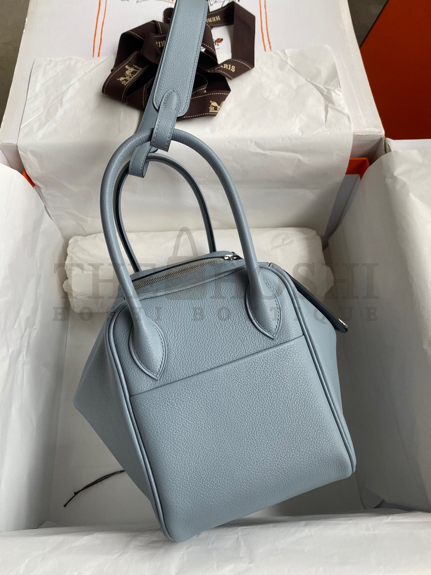 H**me5 Lindy 26 Handmade Bag In Blue Lin Evercolor Leather Master Quality