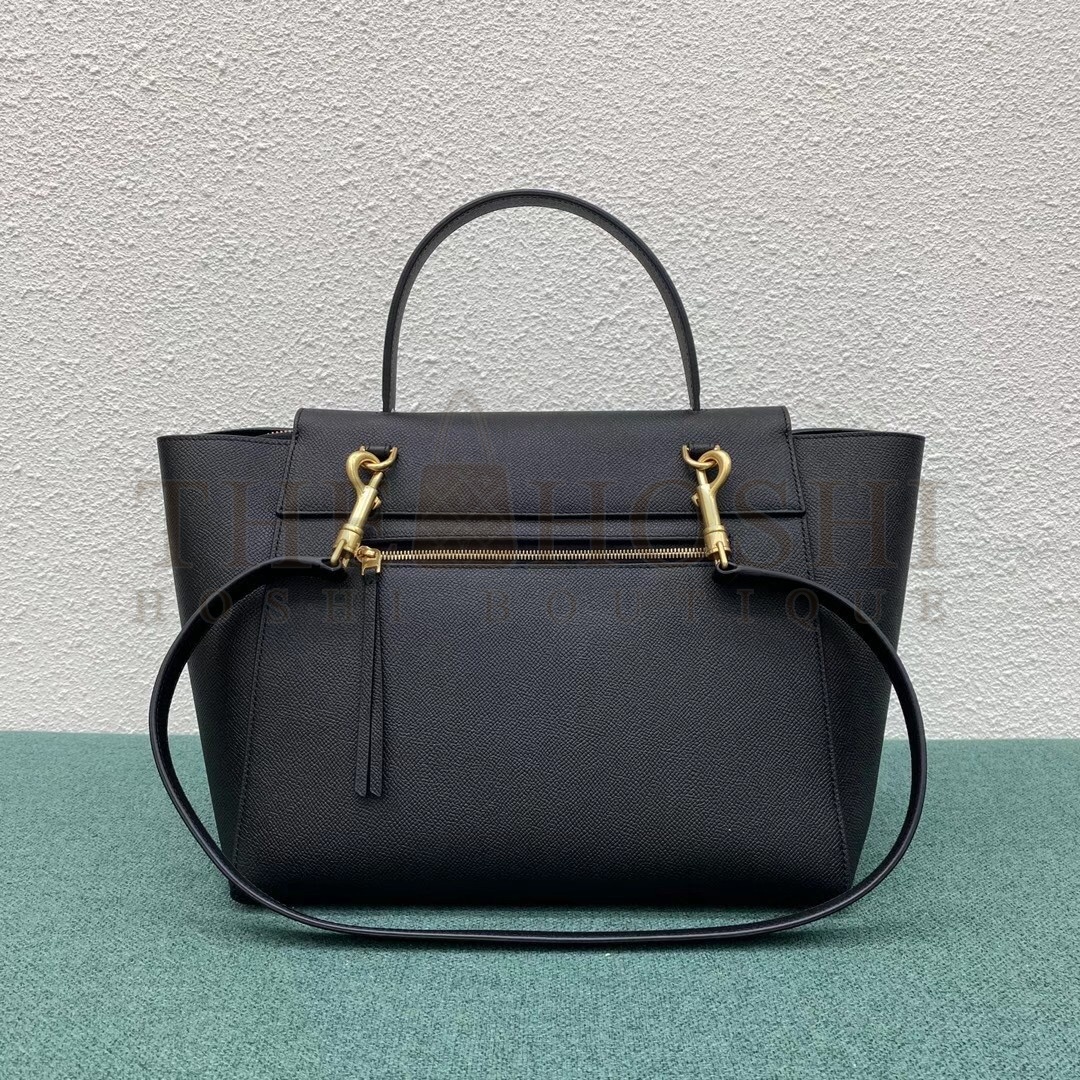 Ce1i*e Belt Mini Bag In Black Grained Calfskin Master Quality