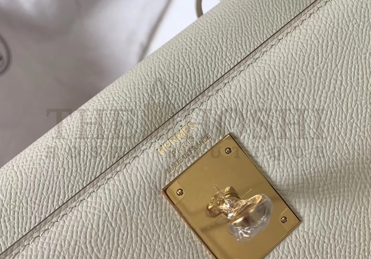 H**me5 Kelly 28cm Sellier Bag In White Epsom Leather Master Quality