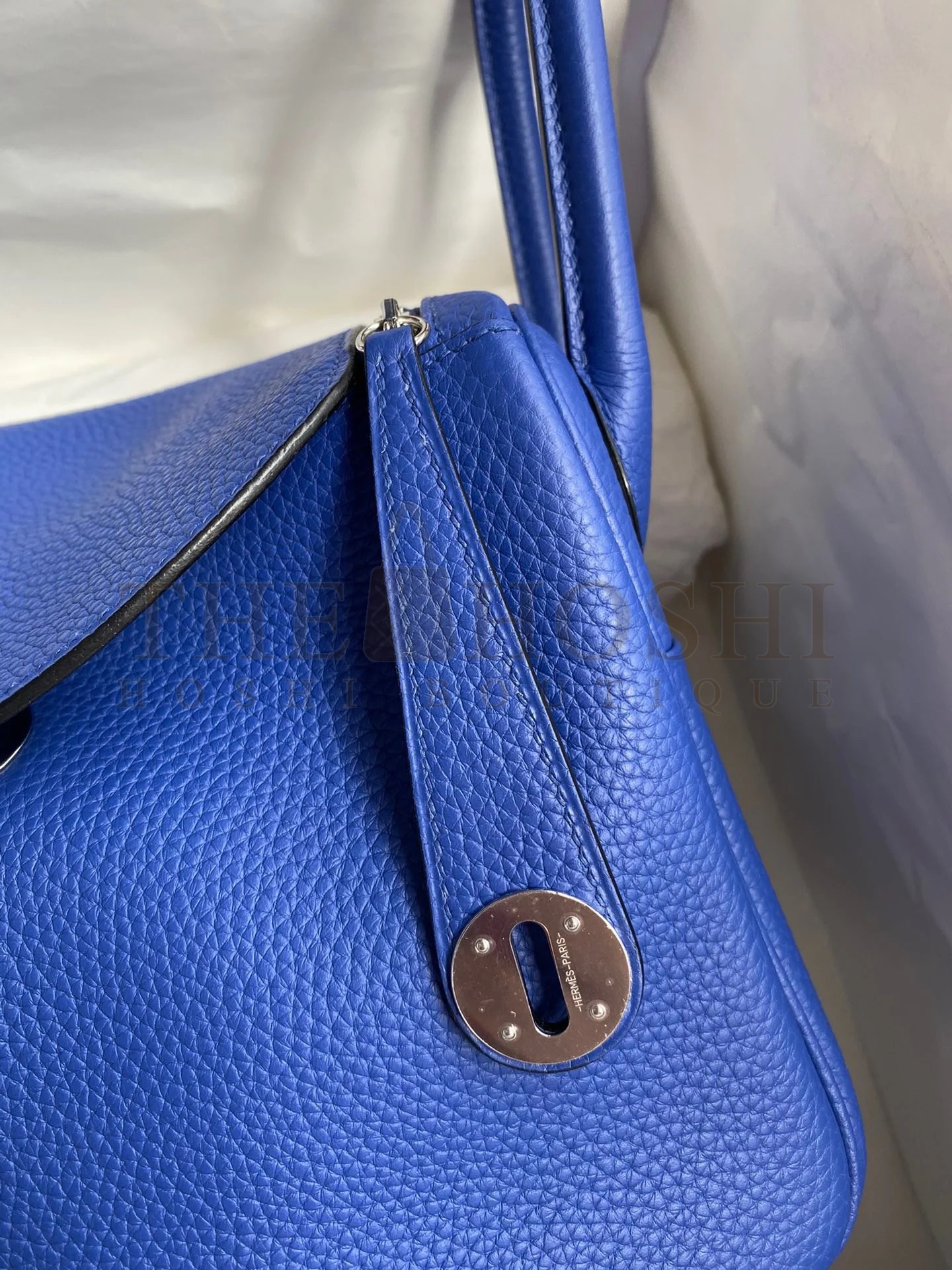 H**me5 Lindy 26 Handmade Bag In Blue Electric Clemence Leather Master Quality
