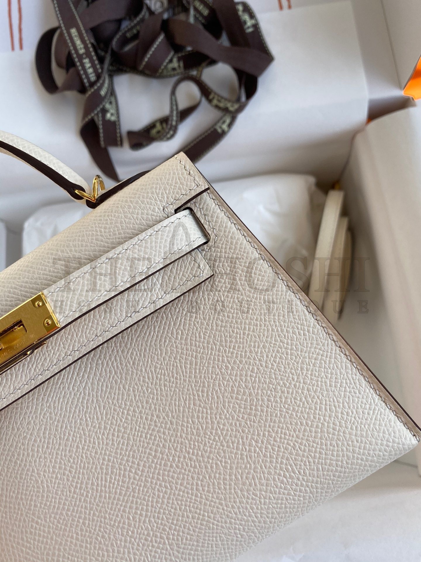 H**me5 Kelly Mini II Sellier Handmade Bag In Nata Epsom Calfskin Master Quality