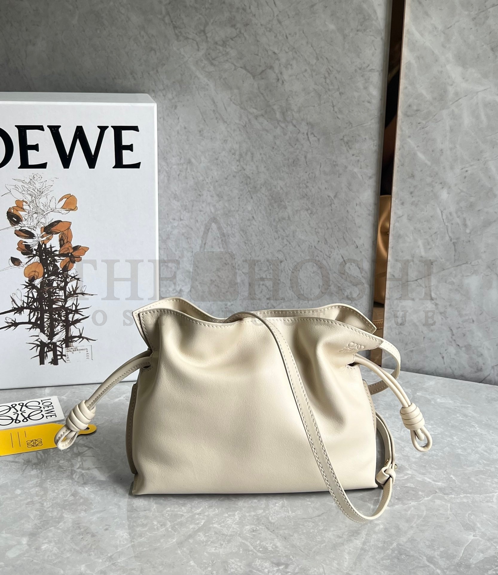 L0ew* Mini Flamenco Clutch Bag In Angora Calfskin Master Quality