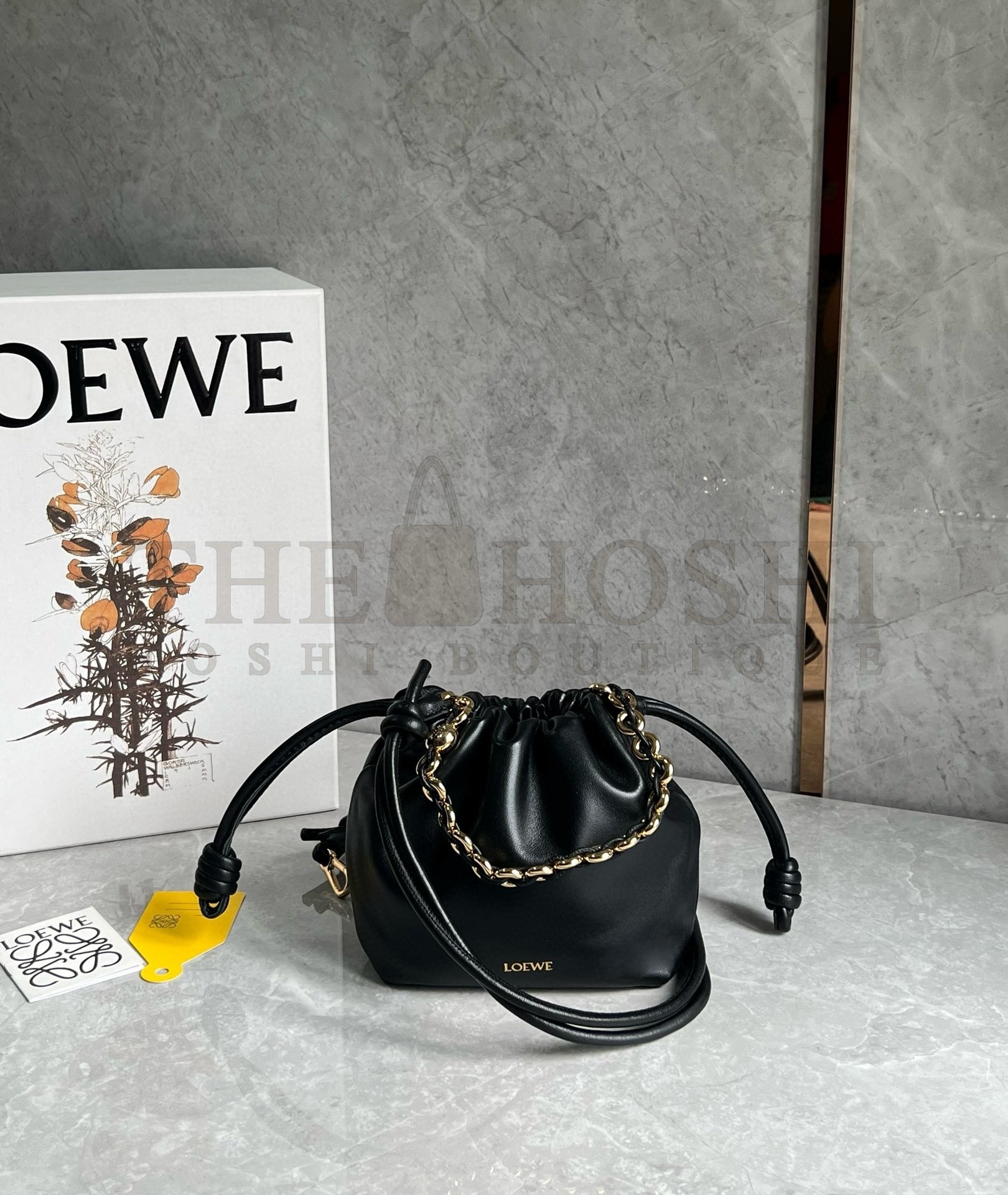 L0ew* Mini Flamenco Purse Bag in Black Nappa Lambskin Master Quality