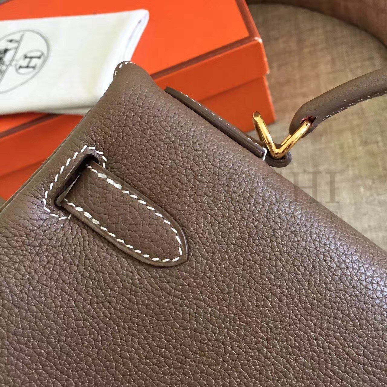 H**me5 Etoupe Clemence Kelly Retourne 32cm Handmade Bag Master Quality