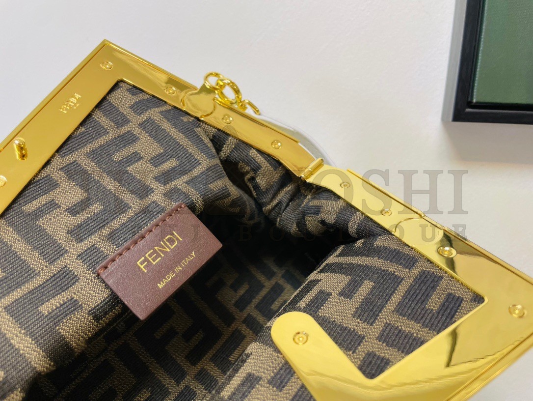 F**di First Small Bag In White Nappa Leather with Python F Master Quality