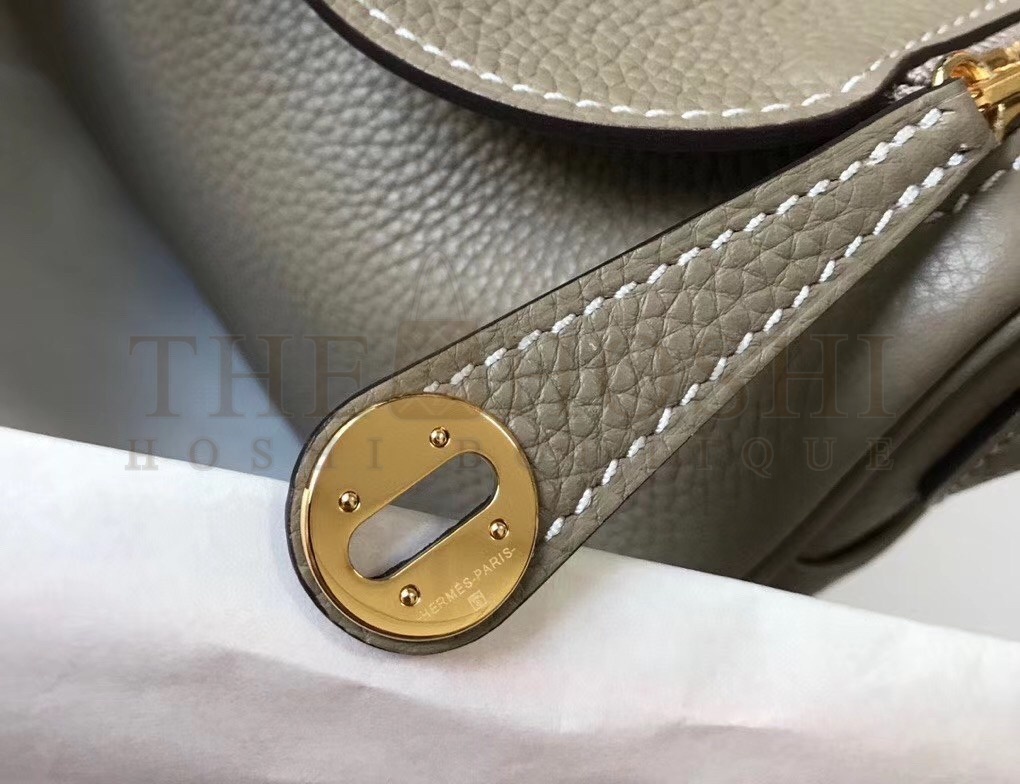 H**me5 Mini Lindy Bag In Gris Tourterelle Clemence Leather Master Quality
