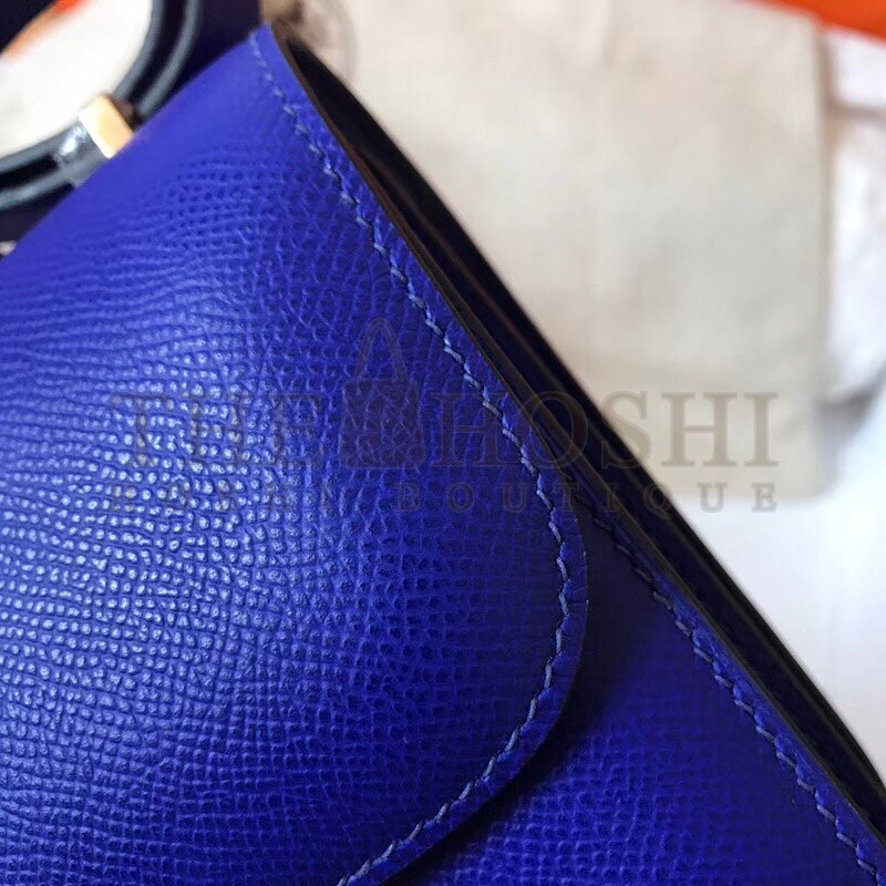 H**me5 Mini Constance 18cm Epsom Blue Electric Bag Master Quality