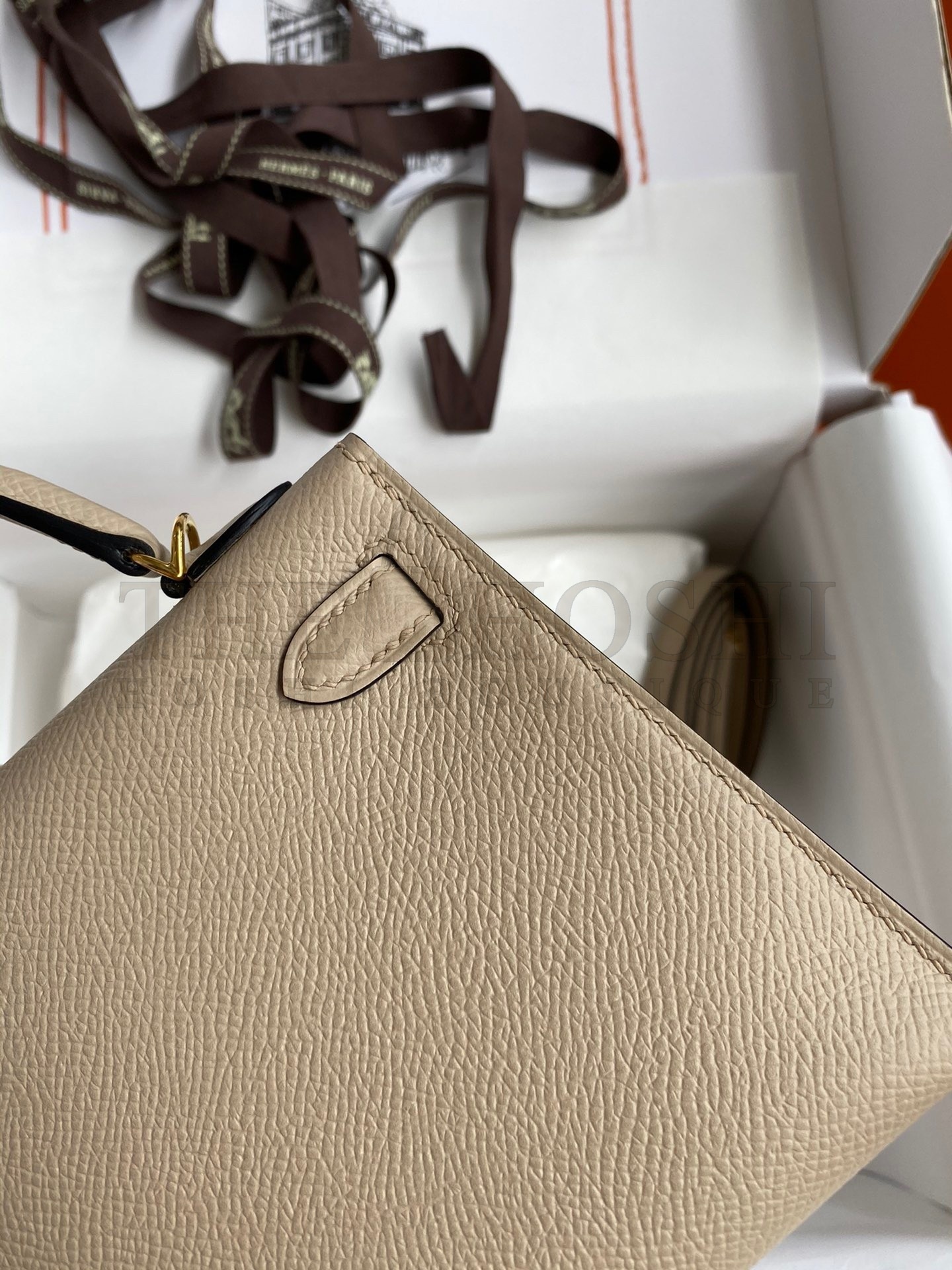 H**me5 Kelly Mini II Sellier Handmade Bag In Trench Epsom Calfskin Master Quality