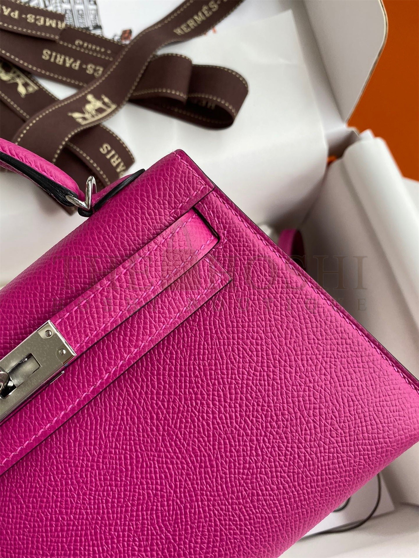 H**me5 Kelly Mini II Sellier Handmade Bag In Rose Purple Epsom Calfskin Master Quality