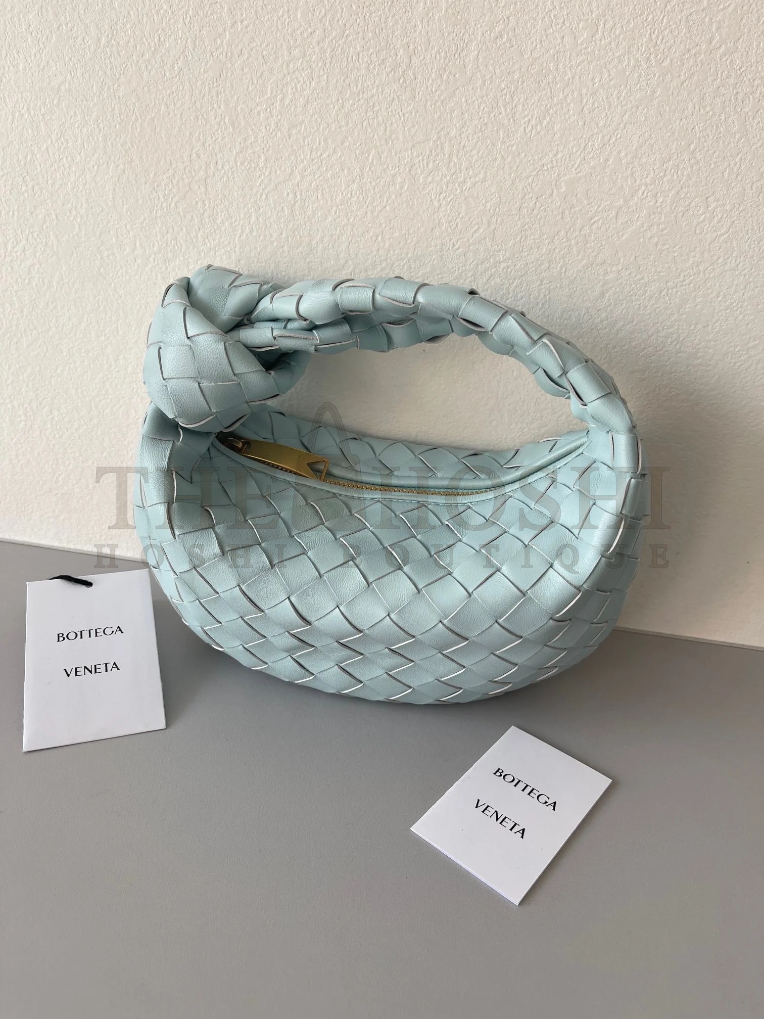 B0tt*ga Ven*ta BV Jodie Mini Bag In Teal Washed Intrecciato Lambskin Master Quality