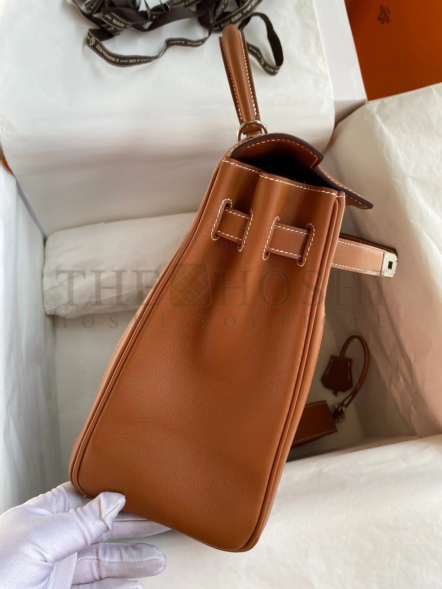 H**me5 Kelly Lakis 32 Handmade Bag In Gold Swift Calfskin Master Quality