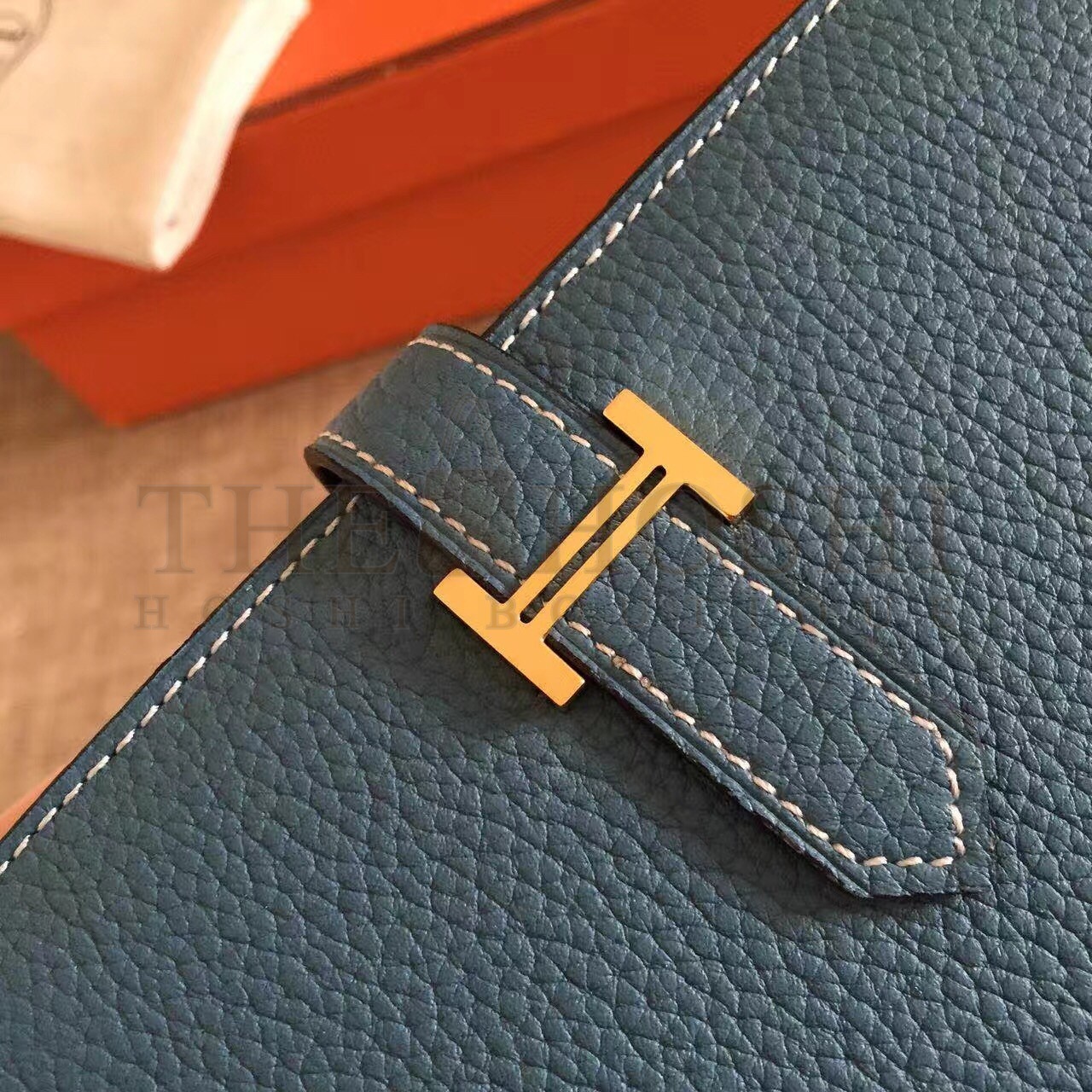 H**me5 Blue Jean Clemence Bearn Gusset Wallet Master Quality