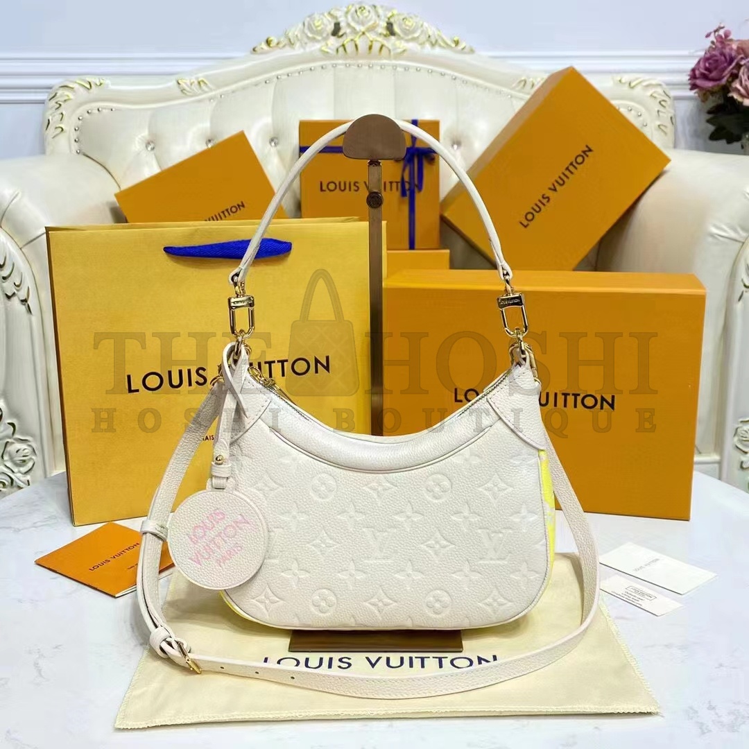 L0vis Vvtt0n LV Women Bagatelle Beige Handbag Printed Embossed Grained Cowhide Leather Master Quality