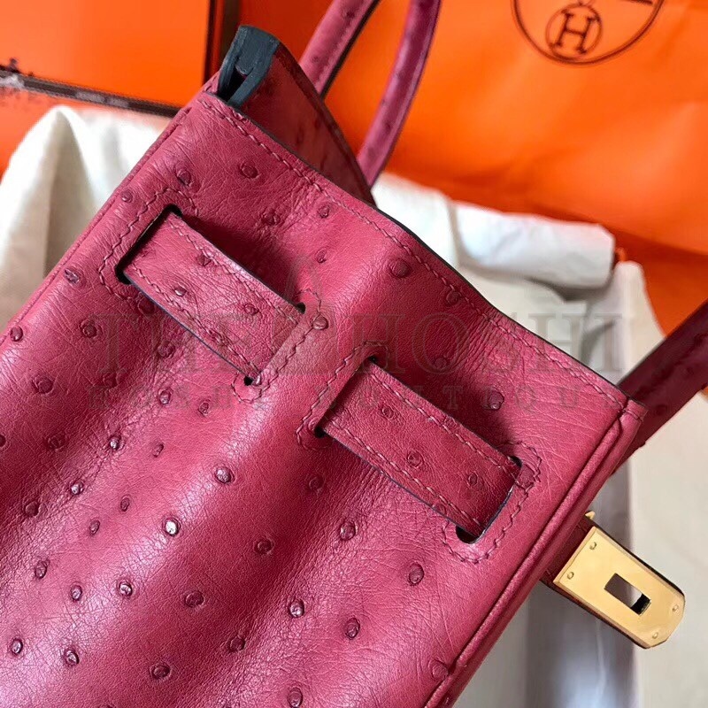 H**me5 Ruby Birkin 30cm Ostrich Handmade Bag Master Quality