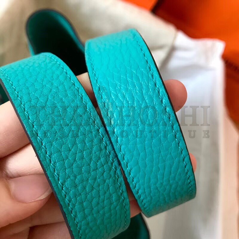H**me5 Blue Paon Picotin Lock MM 22cm Handmade Bag Master Quality