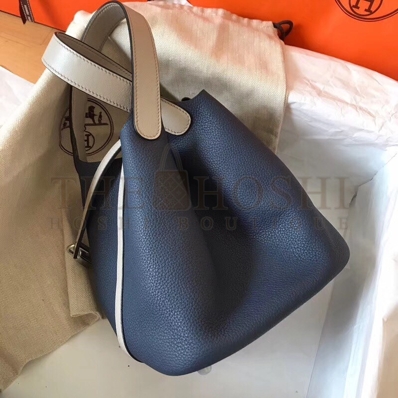 H**me5 Bicolor Picotin Lock PM 18cm Sapphire Bag Master Quality