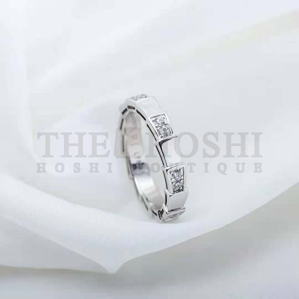 Bv1g*ai Women Use of Unconventional Materials Serpenti Viper Ring-Silver Master Quality