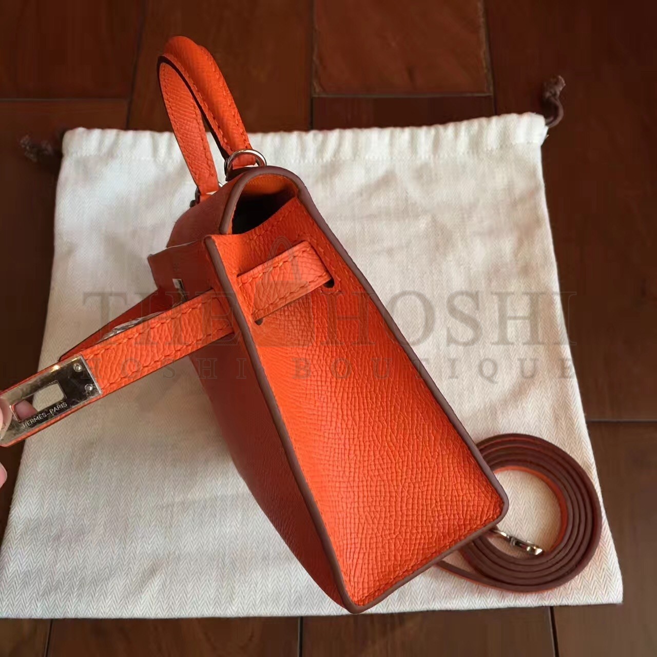H**me5 Orange Epsom Kelly Mini II Handmade Bag Master Quality