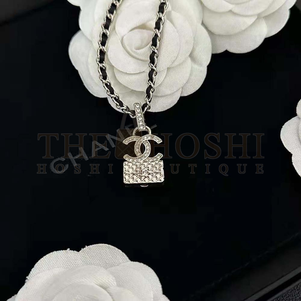 Ch**el Women Necklace in Metal Calfskin and Strass Master Quality