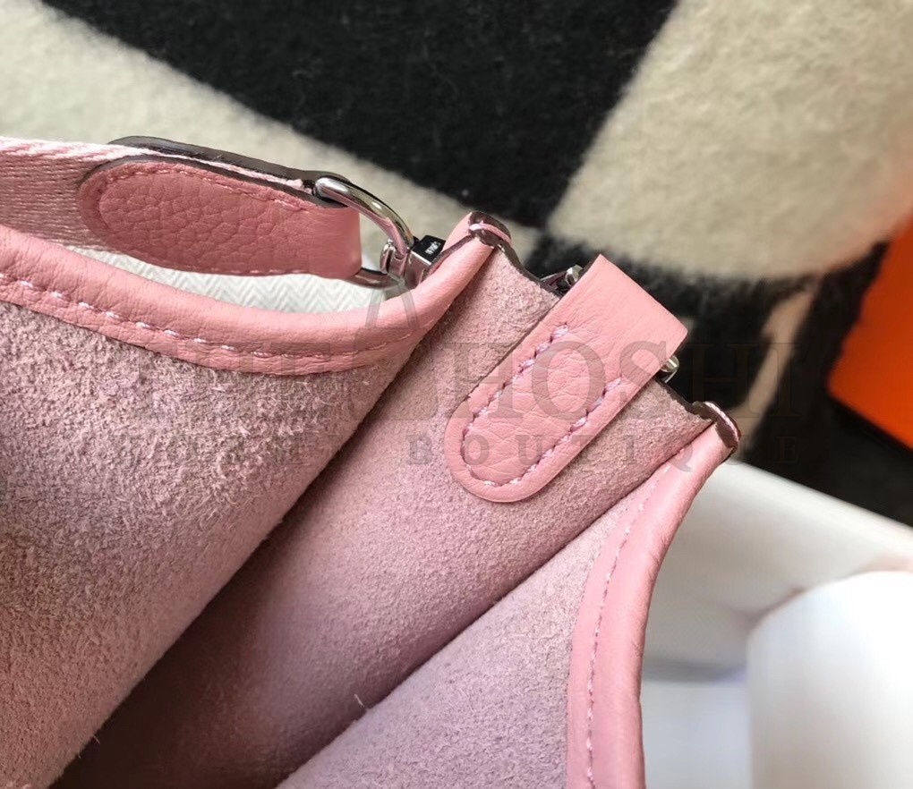 H**me5 Evelyne III TPM Bag In Pink Clemence Leather Master Quality