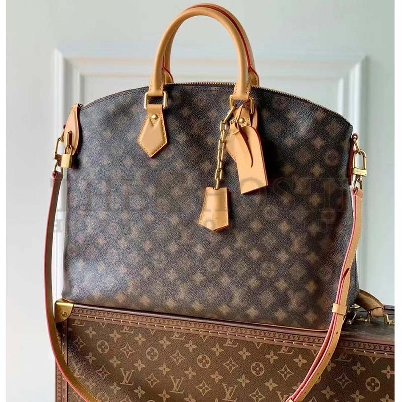 L0vis Vvtt0n LV Women Lock It Tote Blurry Monogram Coated Canvas Cowhide Leather Master Quality