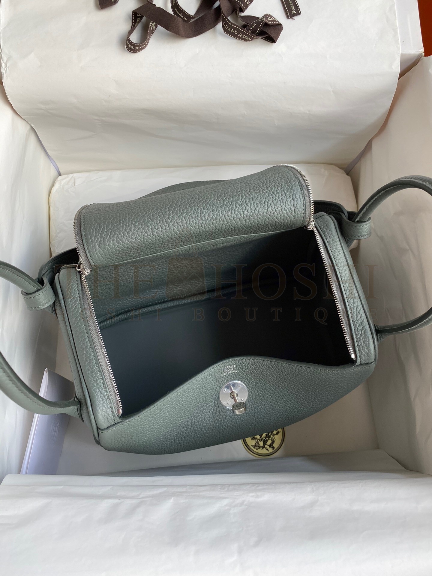 H**me5 Lindy 26 Handmade Bag In Vert Amande Clemence Leather Master Quality