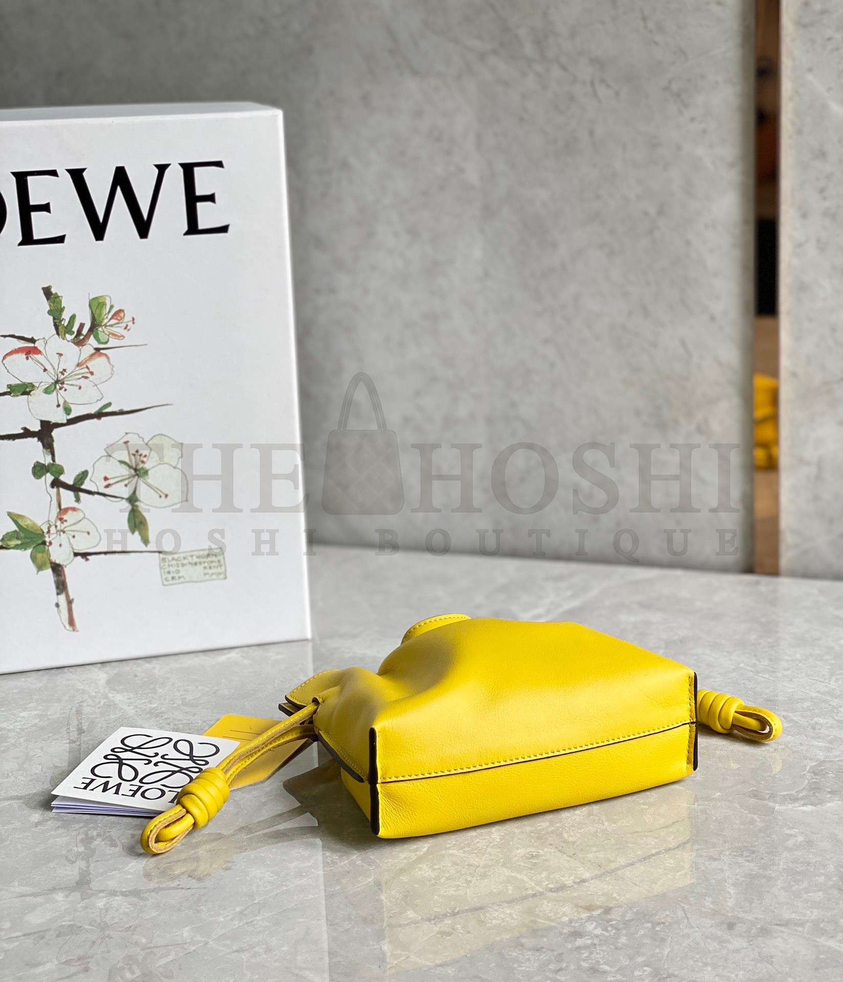 L0ew* Flamenco Nano Clutch In Yellow Nappa Leather Master Quality
