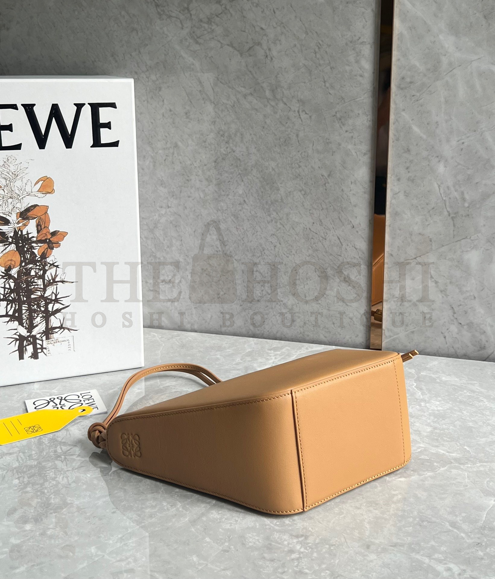 L0ew* Mini Hammock Hobo Bag in Light Brown Calfskin Master Quality