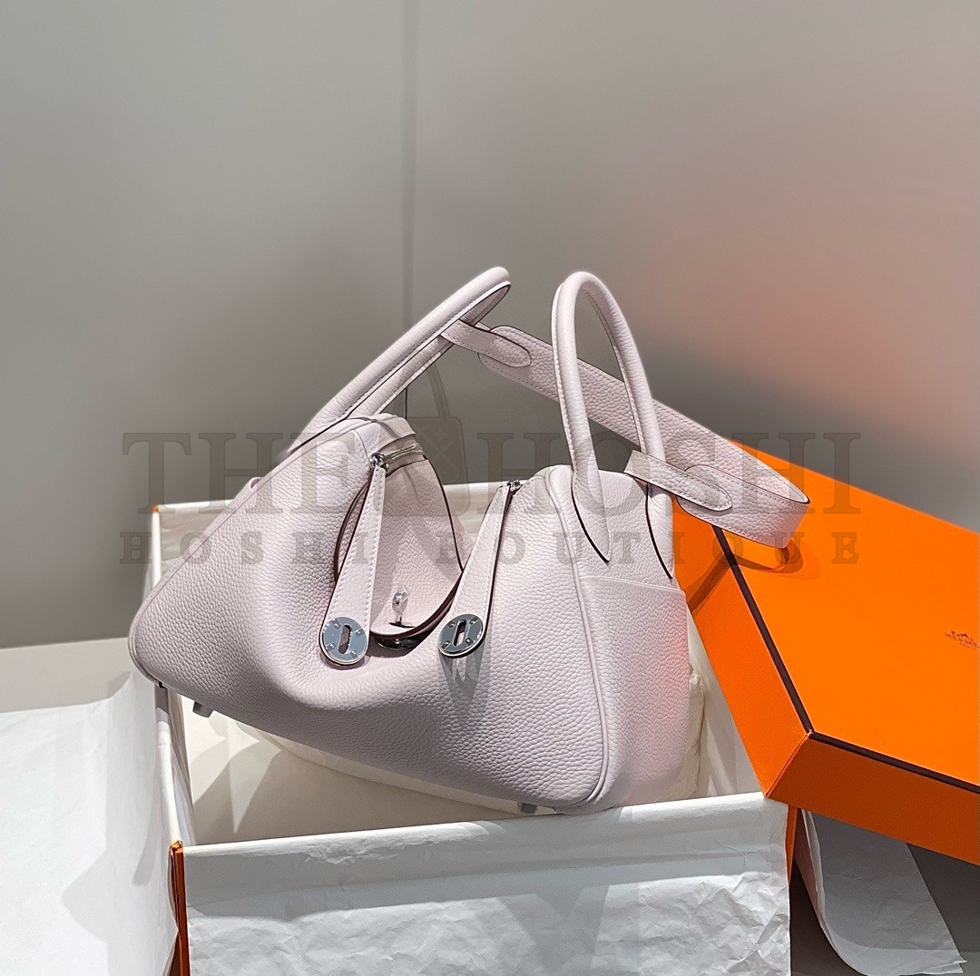 H**me5 Lindy 30cm Bag In Mauve Pale Clemence Leather PHW Master Quality