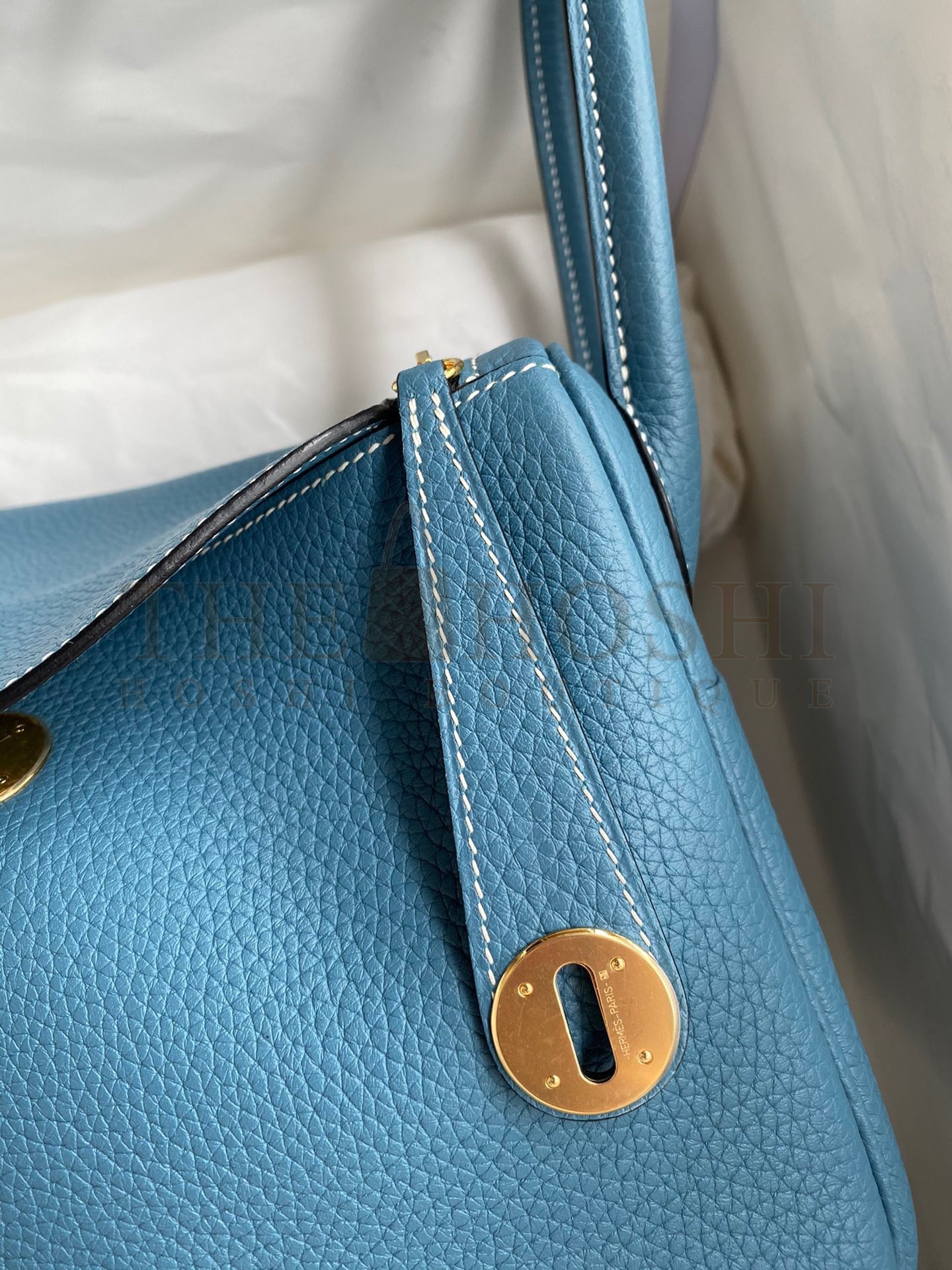 H**me5 Lindy 26 Handmade Bag In Blue Jean Clemence Leather Master Quality