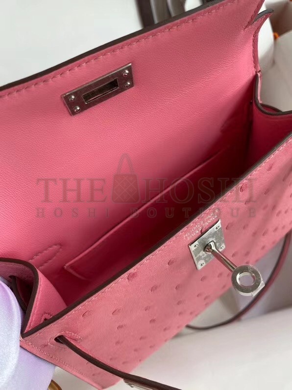 H**me5 Terre Cutie Ostrich Kelly Mini II Handmade Bag Master Quality