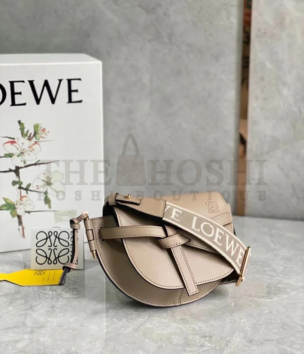 L0ew* Gate Dual Mini Bag In Sand Calfskin Master Quality